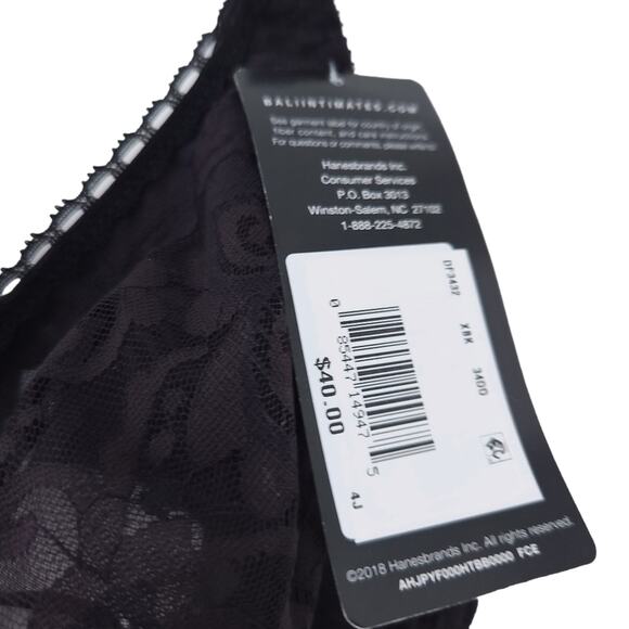 NEW Bali Smoothing Bra 34DD Black Lac Bra Back Closure - Picture 3 of 4